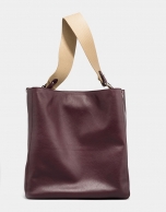 Bolso shopper Montparnasse piel berenjena