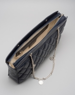 Dark blue quilted leather Monnaie shoulder bag