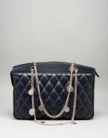 Bolso shoulder Monnaie piel acolchada azul oscuro