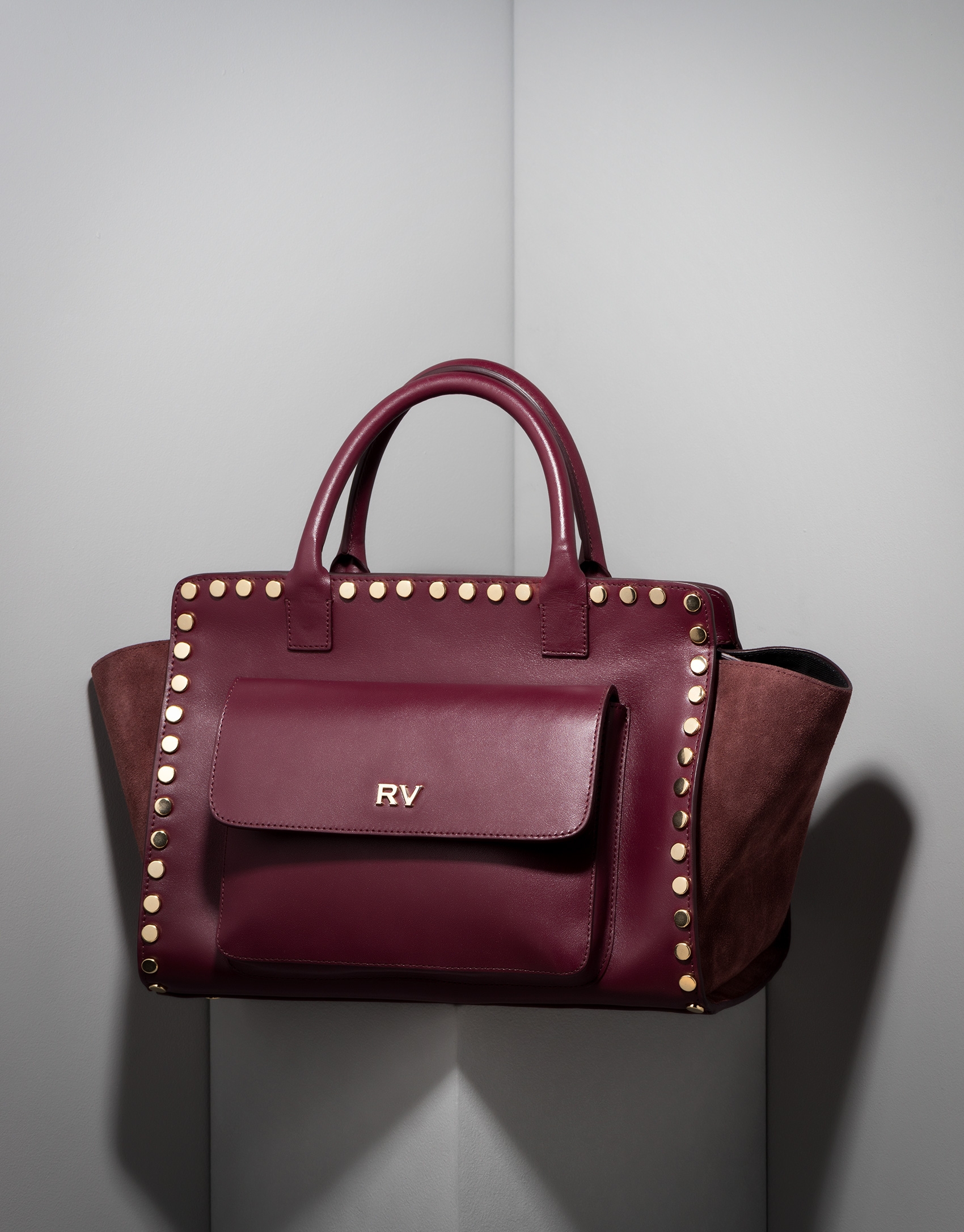 Burgundy leather Pompidou tote bag