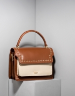 Camel and ivory leather Naomi handbag