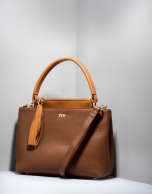 Brown Keops mini leather tote bag