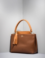 Brown Keops mini leather tote bag