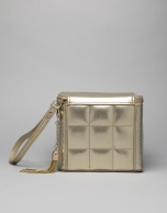 Chiaro Gold leather Kursaal cube bag