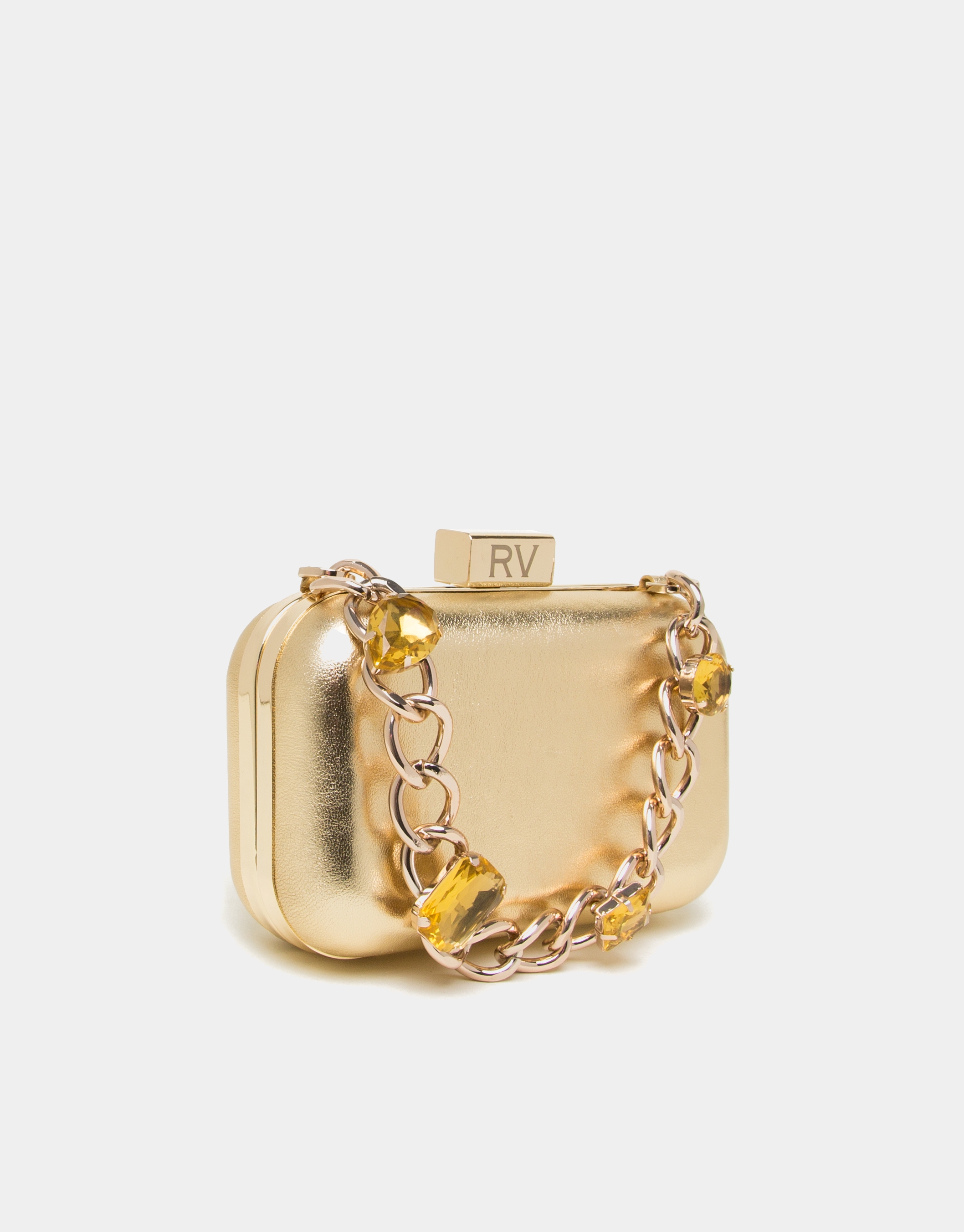 clear gold clutch