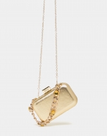 Chiaro gold leather clutch Bird