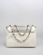 Black and white leather Teba shoulder bag