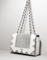 Black and white leather Teba shoulder bag