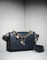 Blue leather Joyce billfold with chain