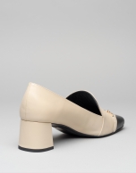 Black and beige leather Cézanne pumps