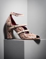 Snakeskin print leather Monet sandals