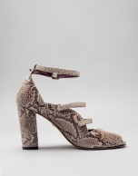 Snakeskin print leather Monet sandals