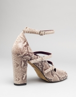 Snakeskin print leather Monet sandals