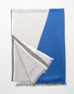 Foulard lana geométrico azul