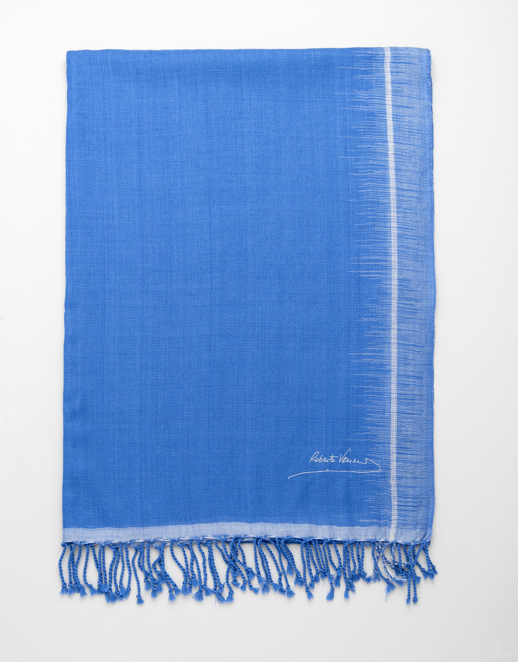 Foulard lana bicolor azul/gris