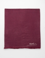 Foulard liso de lana berenjena