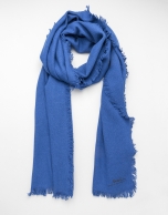 Foulard cashmere, seda y lana azul