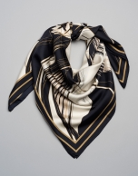 Floral print silk scarf