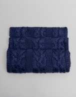 Blue wool tubular tubular scarf