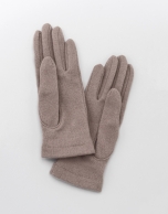 Guantes punto beige con borla