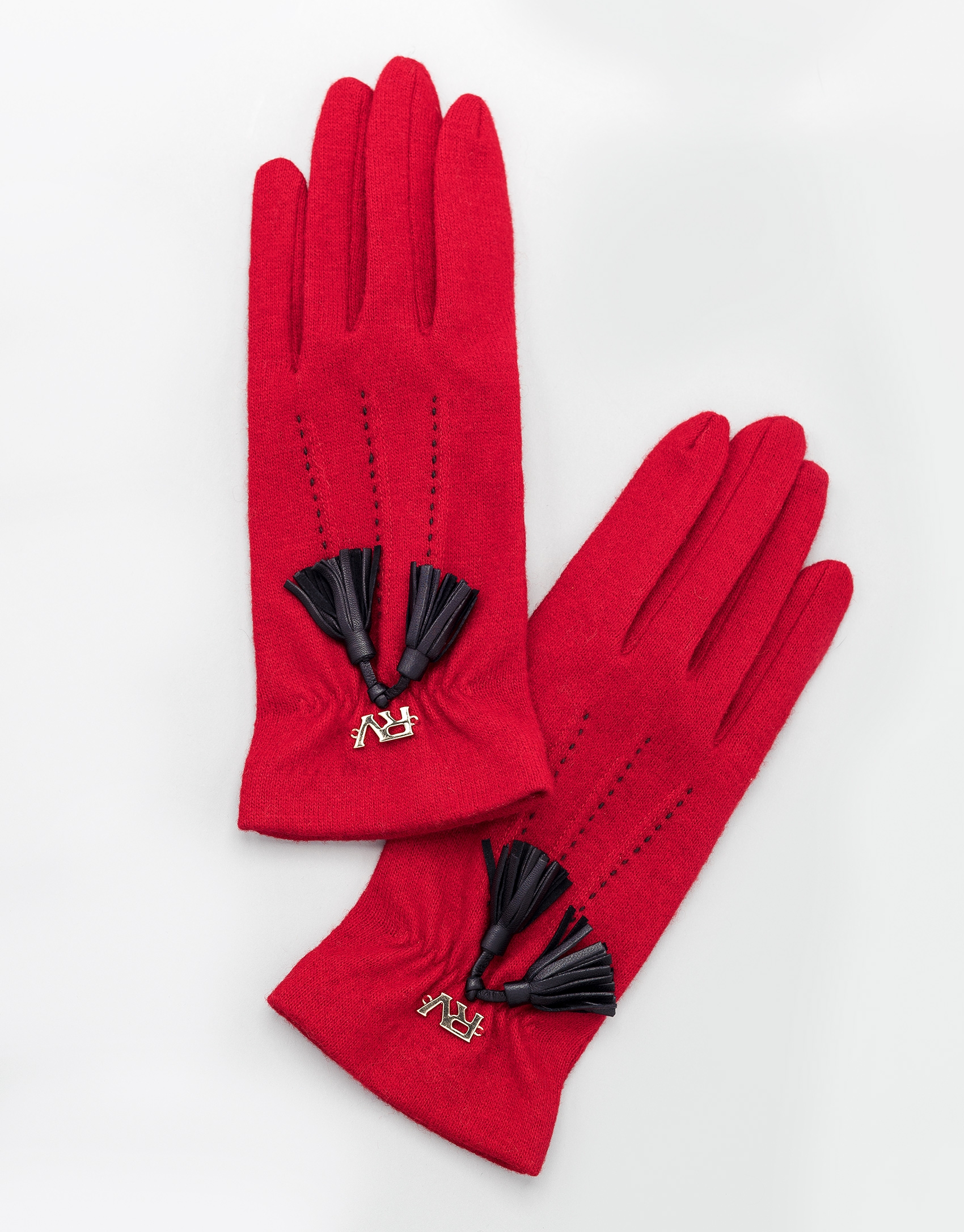 Guantes punto rojo con borla