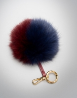 Maroon and blue pompom charm