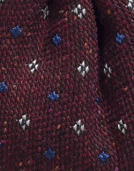 Maroon wool bowtie with light blue dots