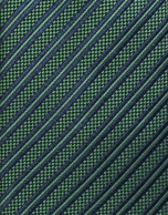 Corbata seda verde con raya marino