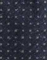 Navy blue checked wool tie