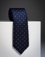 Navy blue tie with yellow checks