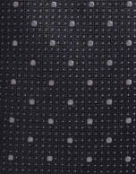 Black silk tie with gray microdots