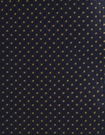 Navy blue silk tie with yellow microdots