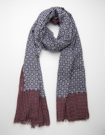 Blue circle and maroon dot scarf