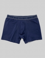 Blue knit boxer shorts