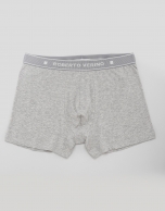 Gray knit boxer shorts