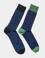 Pack of navy blue dotted socks