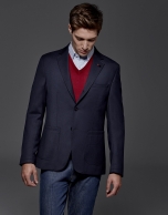 Navy blue sports jacket with patch pockets