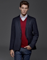 Navy blue sports jacket with patch pockets