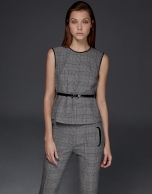 Gray glen plaid top