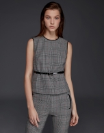 Gray glen plaid top