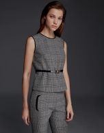 Gray glen plaid top