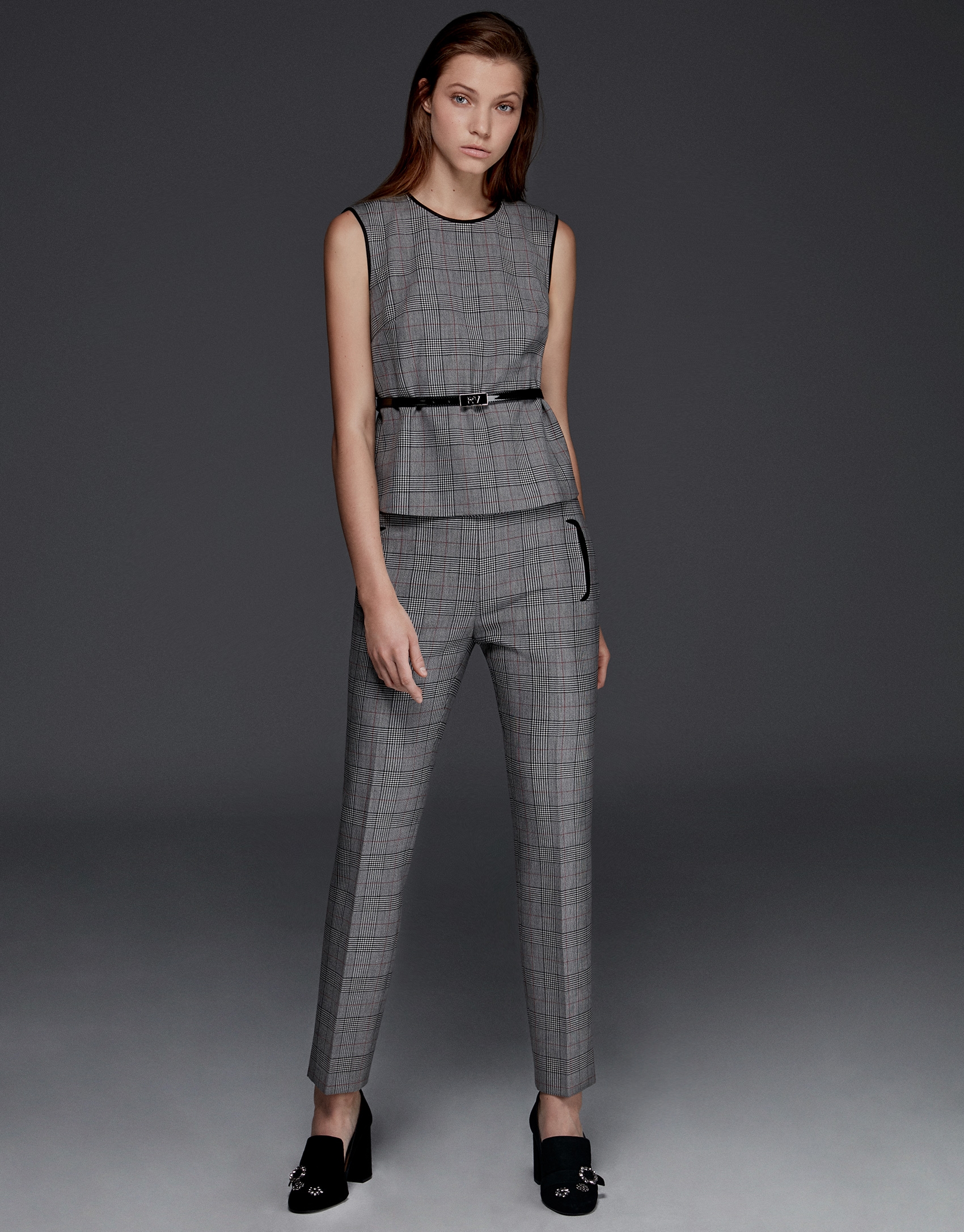 Gray glen plaid pants