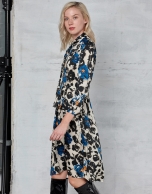 Floral print shirtwaist dress