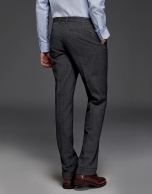 Mélange gray wool pants with darts