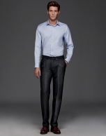 Dark gray wool pants with darts