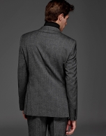 Gray wool double-breasted suit