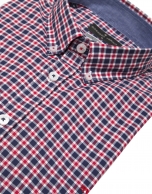 Blue and red checked shirt