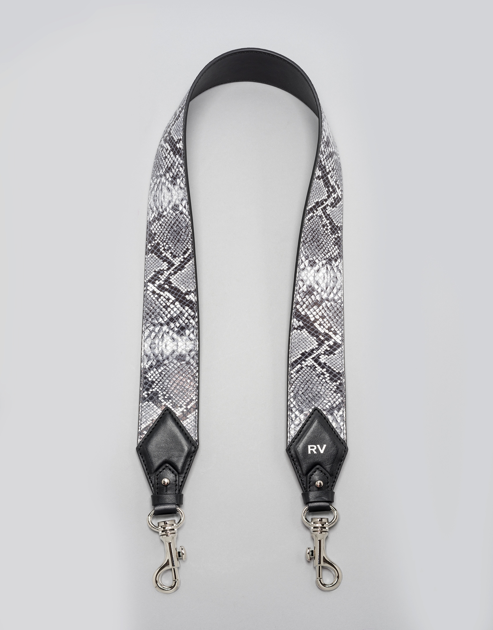 Black python shoulder strap