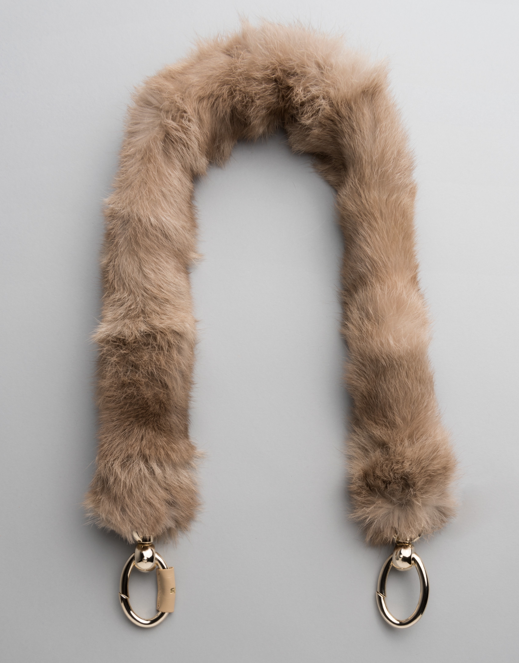 Tan rabbit fur strap 