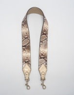 Beige python shoulder strap